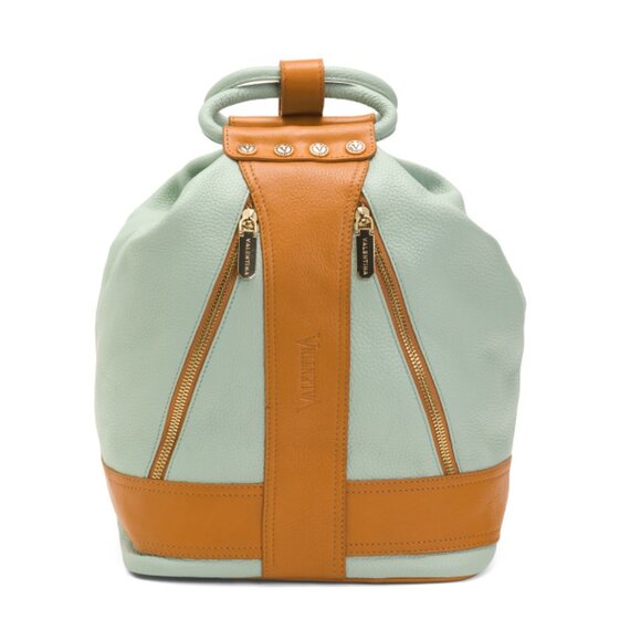 VALENTINA Rosemary Made In Italy Leather Sling Backpack